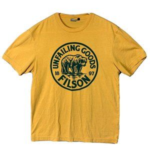 Filson Unfailing Goods Bear T Shirt Yellow Rye CC Medium Men Buckshot Hunting